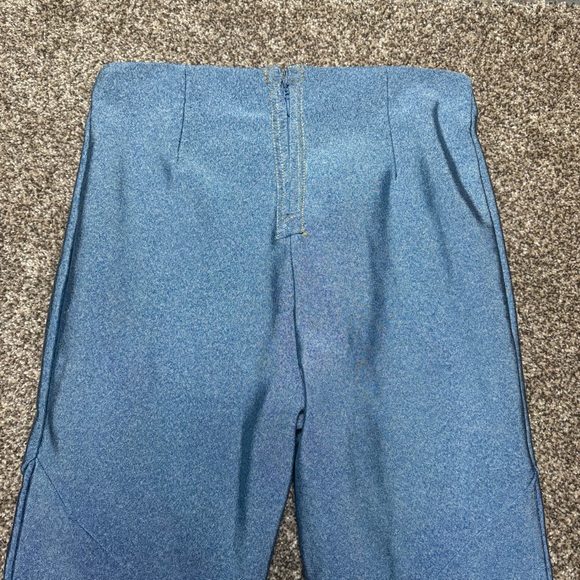 Fashion Nova Women’s Large Blue and Teal Striped High Rise Pants - Picture 10 of 14